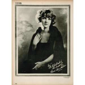  1923 Claire Windsor Silent Film Actress Biography Print 