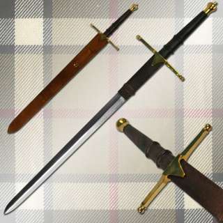 Brass William Wallace Medieval Sword w/ Sheath   40  