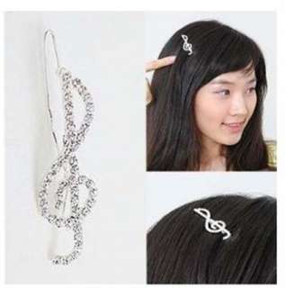 Full Crystal music note Style Hair Barrette Clip Hairpin ts32  