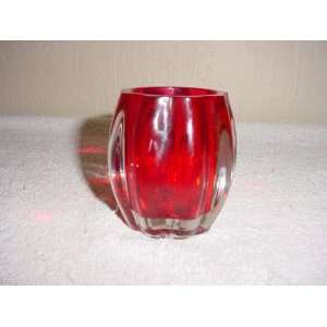  Red Glass Votive Candle Cup 