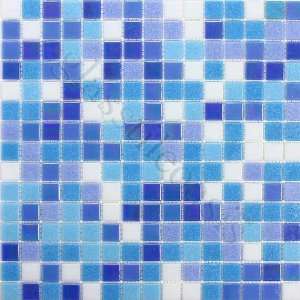  Pool 3/4 x 3/4 Blue Gem Blends Glossy Glass Tile   17959 