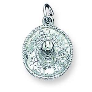  Sterling Silver Sombrero Charm Jewelry