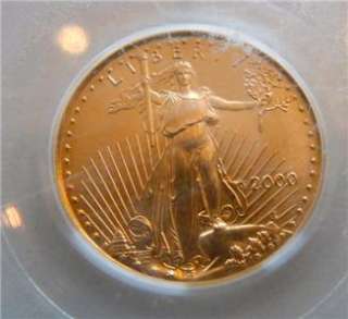 2000 $5 AMERICAN EAGLE 1/10 OUNCE FINE GOLD COIN   PCGS MS69  