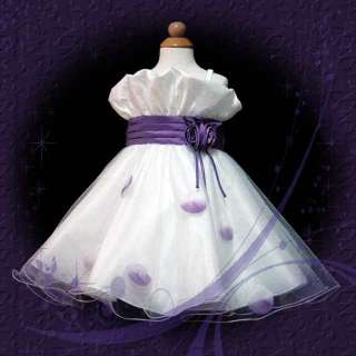 NWT Purple White Communion 4 5 Flower Girls Dress SZ 5T  