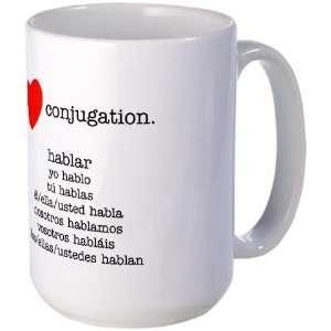  I love conjugation Teacher Large Mug by  