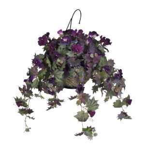  Artificial Plum Gloxinia and Maple Vine Hanging Basket 