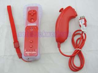 MotionPlus IN Remote and Nunchuck Controller for Wii RED  
