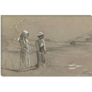  Fishing in the Pond 1878 by Winslow Homer Canvas Painting 