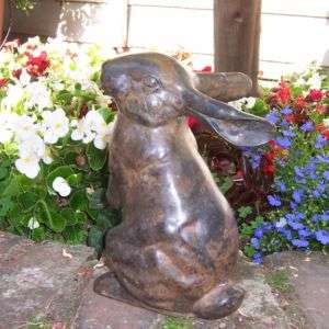 10 Inch BRONZE SCULPTURE, BUNNY RABBIT, Bronze Metal  