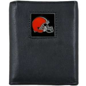  Cleveland Browns Black Tri Fold Leather Executive Wallet 