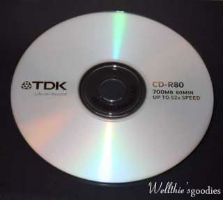 TDK CD R 52X CDR 80MIN 700MB Blank Media 50 Pk   NEW 020356478964 