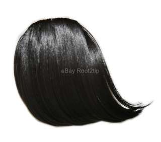   BLACK Nicki Minaj Clip in Hair extension Wig Hairpiece Bangs*  