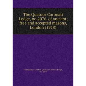   ) no. 2076 Freemasons. London. Quatuor Coronati Lodge Books