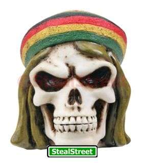 New Rasta Skull Skeleton Jamaica Figurine Bust Statue  
