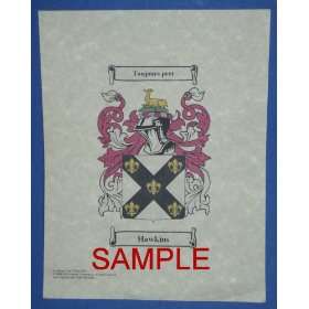  Harker Coat of Arms on 8 1/2 x 11 Parchment Paper