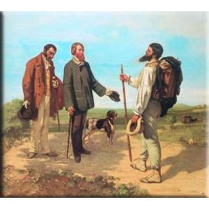   Meeting 16x14 Streched Canvas Art by Courbet, Gustave