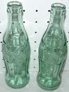 Embossed 6 1/2 oz Texas Green Coca Cola Bottle Lot Dallas Ft Worth VTG 