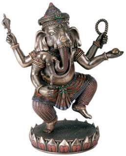   Ganesha Hindu Elephant Deity God of Fortune Success on Lotus Statue