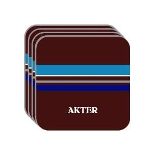 Personal Name Gift   AKTER Set of 4 Mini Mousepad Coasters (blue 