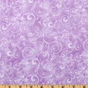  44 Wide Satin Slippers Swirls Purple Fabric By The Yard 