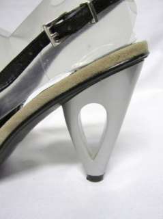 EXTREME EDDIE MARC Black Bow Slingback Shoes Pumps 9 39  