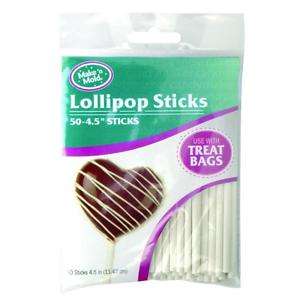 50   Make N Mold 4.5 White Lollipop Sticks treats 5000  
