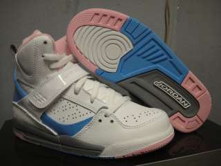 Nike Jordan Flight 45 White Pink Grey Shoes Kids PS 3  