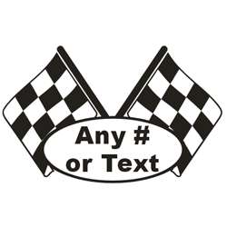 Custom Any Nascar Racing # Checker Flag Decal Sticker  