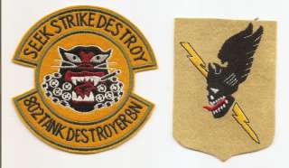 802 TANK DESTROYER PATCH AND 802 T.D. BN. PATCH  