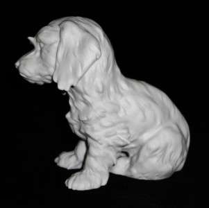 AK Kaiser Porcelain Figurine, #676 Alsation Dog, Puppy, White Bisque 