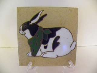 Whipple Sibley Hand Painted Tile A23 Art Desert Rabbit  