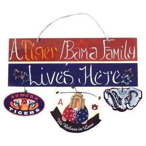  Alabama/Auburn Rustic Family Sign