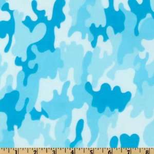  Army Camo Turquoise/White Fabric By The Yard Arts, Crafts & Sewing