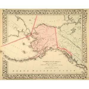   Map Alaska Arctic Ocean Russia Siberia Bering Sea   Original Print Map
