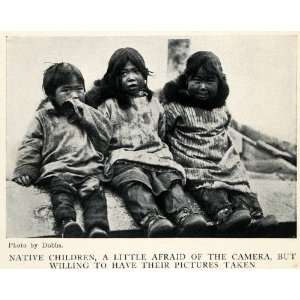  1913 Halftone Print Native Children Alaska Inuit Costume 