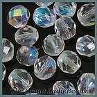 25 Crystal AB Czech Glass Faceted Round Beads 8MM  