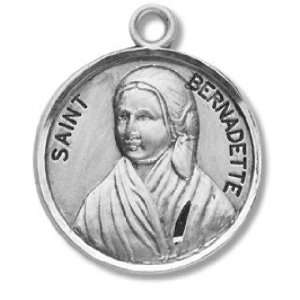 St. Bernadette   Sterling Silver Medal (18 Chain)