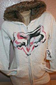 NWT ~FOX RACING~ Womans ~ LARGE ~ ZIP Up Fur Lined Hoodie Sweatshirt 