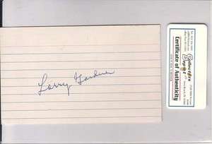 LARRY GARDNER Red Sox/As/Indians 1908 24 d.1976 Signed Index Card COA 