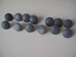13 Greek Army Uniform buttons.Before1967.See Crown.