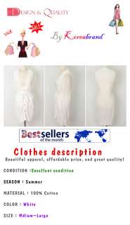 New Ladies White Sleeveless Cardigan with belt Soft Cotton Size M L 