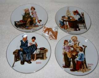   Edition Norman Rockwell Series 6.5 Plates 1982 Four Beloved Classic
