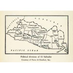 Print El Salvador South America Political Division State Territory Map 