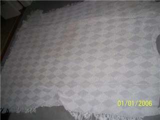 ANTIQUE Early 1900s Hand Crochet BED SPREAD Bedspread Tatting Popcorn 