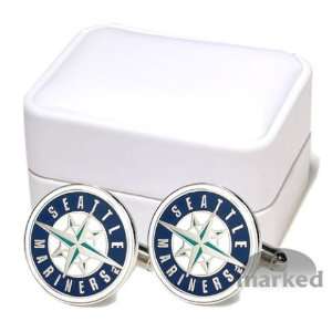  Seattle Mariners MLB Logod Executive Cufflinks w/Jewelry Box 