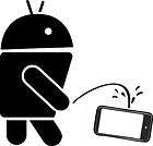ANDROID decal for car window 6 STICKER PEE ON APPLE IPHONE