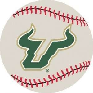  South Florida USF Bulls Baseball Shaped Area Rug Welcome 