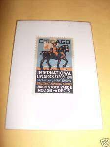 1920s poster stamp CHICAGO intnl livestock exposition  