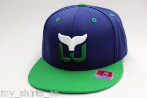 Hartford Whalers Blue Green NHL Mitchell & Ness Fitted Cap NEW 