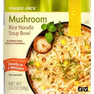 Trader Joes Mushroom Rice Noodle Soup Bowl 2.4 oz (Pack of 6)